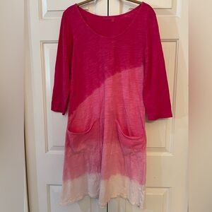 Fresh Produce Pink Ombré Cotton Dress EUC Size S
